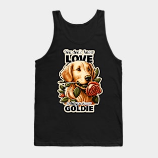 Golden Retriever Valentine's day Tank Top